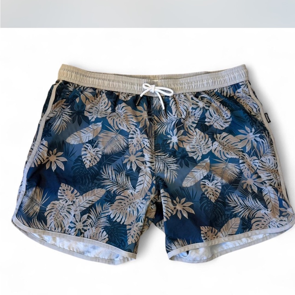 Maamgic Tropical Blue Floral Men's Swim Shorts Size XL compression liner